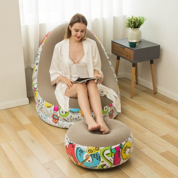 Inflatable Sofa Chair and Stool With Electric Pump